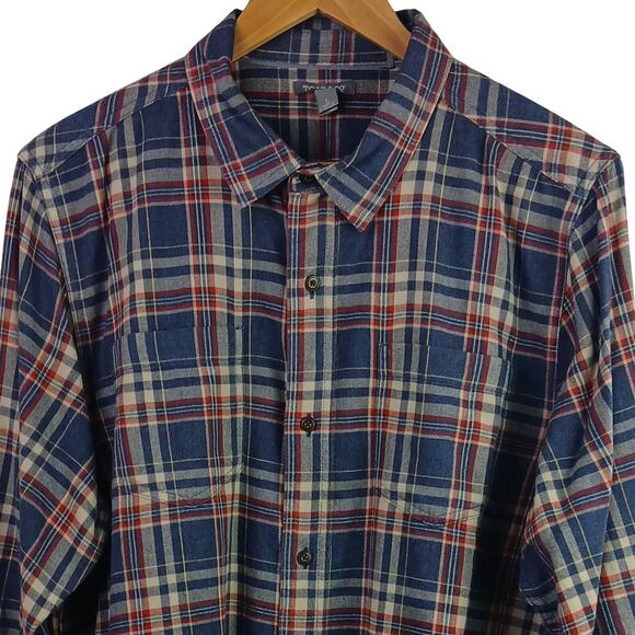 Toad&Co SZ L Men's100% Organic Cotton Flannagan Plaid Flannel Shirt $90 - Picture 3 of 5